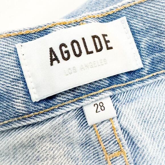 AGOLDE 90's Jean Style A069C-811 Light Wash Ripped Straight Leg Denim Size 28 - Picture 6 of 9